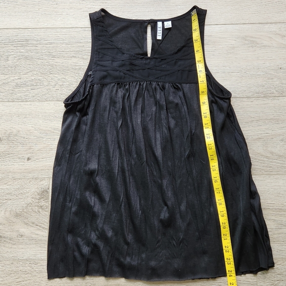 Elle Black Top Womens Xs Sleeveless Semi Sheer Flowy Summer Beach - Picture 8 of 9